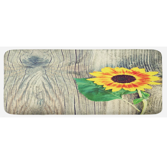 Camas Sunflower Wood Board Bouquet Kitchen Mat
