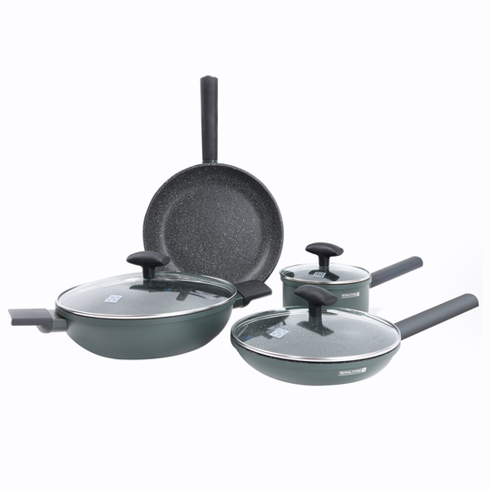 Royalford 4Pc Non-Stick Granite Coated Aluminium Cookware Set
