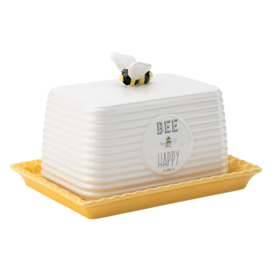 English Tableware Bee Happy Butter Dish