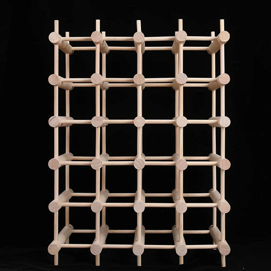Wooden Stackable Storage Modular Countertop Wine Rack Cabinet-Freestanding For Floor Wine Display Stand Holder (24 Bottles)