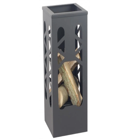 Square Garden Fireplace TANANA 28X28x60 Cm In Natural Steel