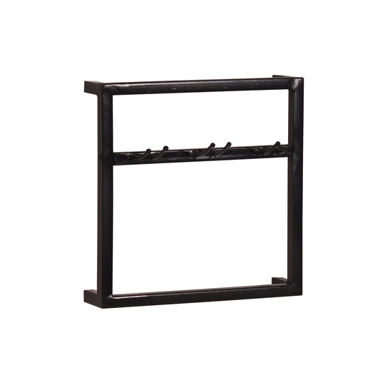 Cavonte Wall Mounted Wine Bottle & Glass Rack in Black