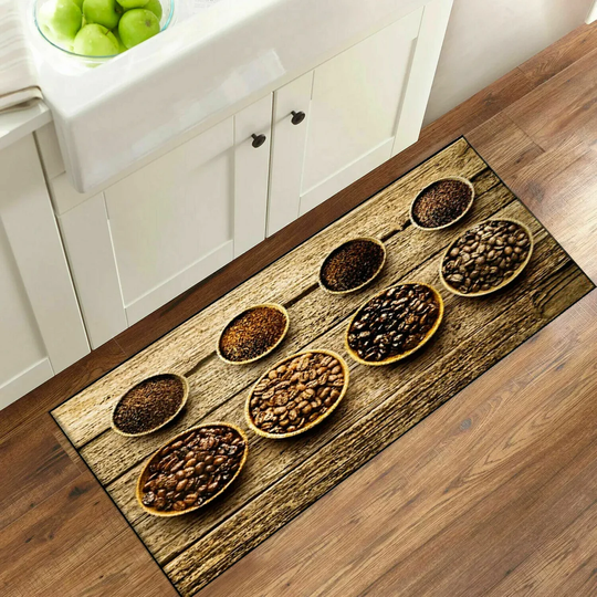 New 3D Non-Slip Kitchen Mat Door Mat Indoor Rug Variety Coffee Pattern