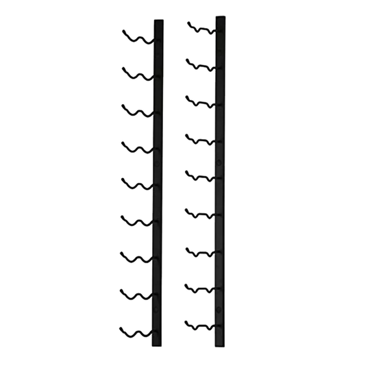 18 Bottle Wall Mounted Wine Bottle Rack in Black
