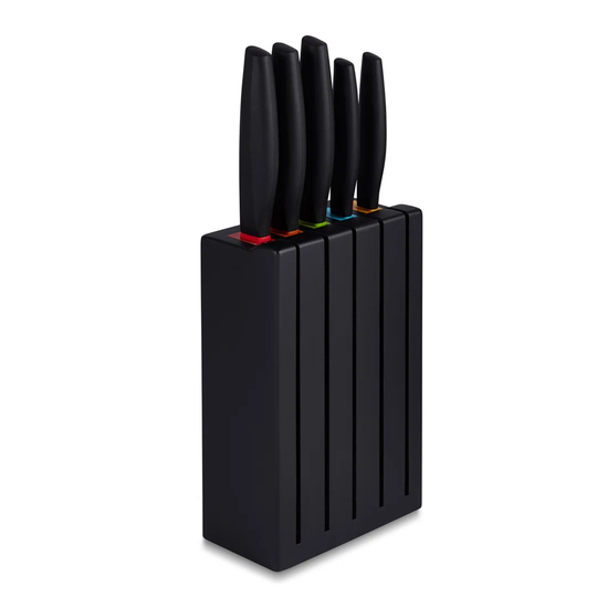 Tower T851034BLK 5 Piece Knife Set with Paring Knife/Utility Knife/Slicing Knife/Bread Knife/Chef Knife and Wooden Block