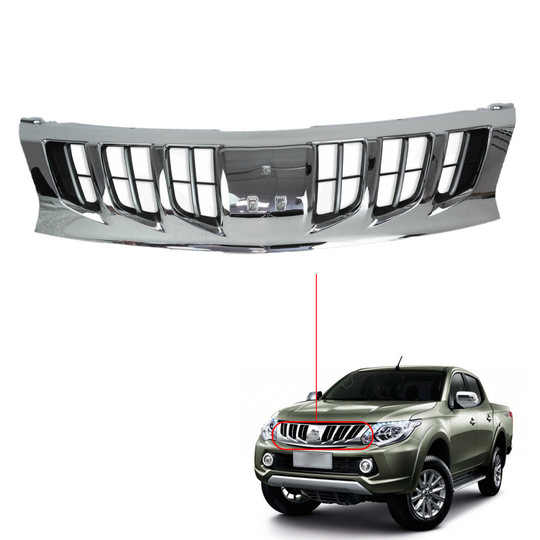 Front Grille Chrome fit for Mitsubishi L200 2016 2017 2018 2019 2020+