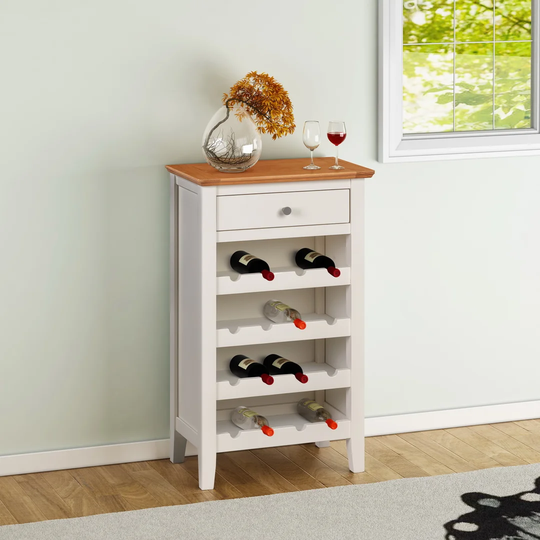 Corisande Floor Wine Bottle Rack in Off White