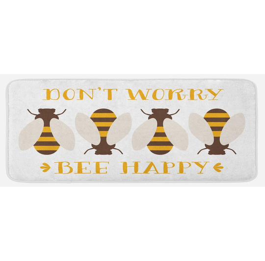 Honey Bee Kitchen Mat Don't Worry Bee Happy