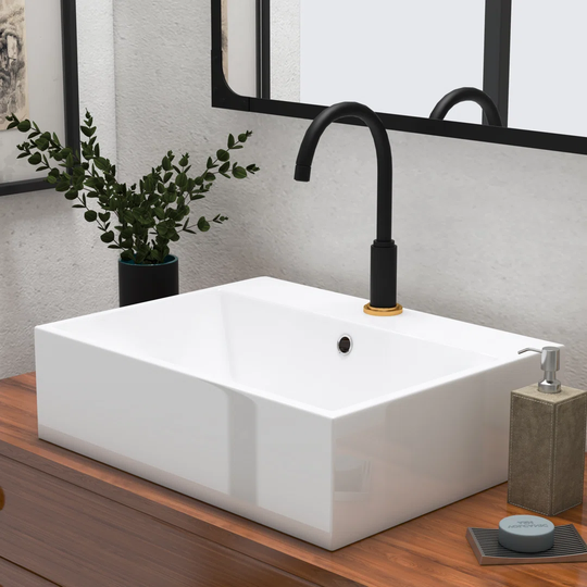 White Vessel Above-Counter Bathroom Sink