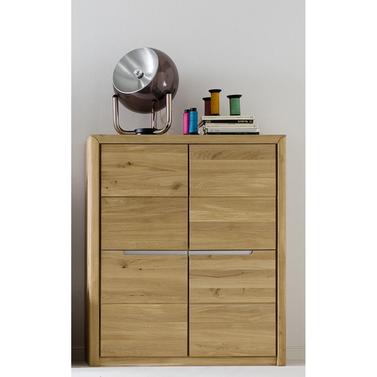 114 Cm Wide Oak Solid Wood Highboard