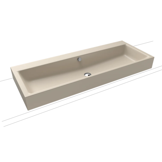 Puro Warm Beige Steel Enamel Rectangular Countertop Bathroom Sink
