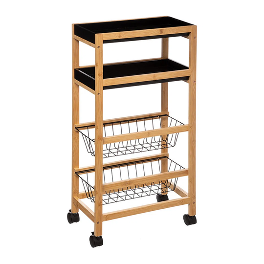 Commack 40 Cm Solid Wood Kitchen Trolley