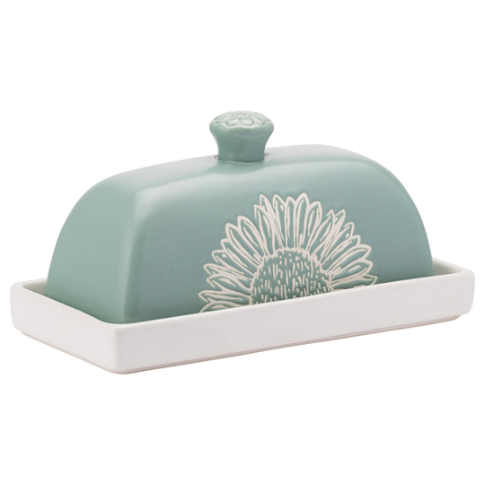 Butter Dish with Lid Blue Artisan Flower English Tableware Co.