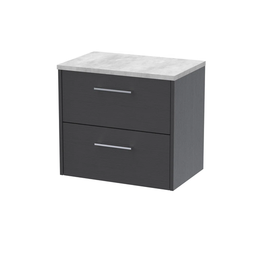 60.5Cm Wall Mounted Single Bathroom Vanity Base Only in Graphite Grey/White