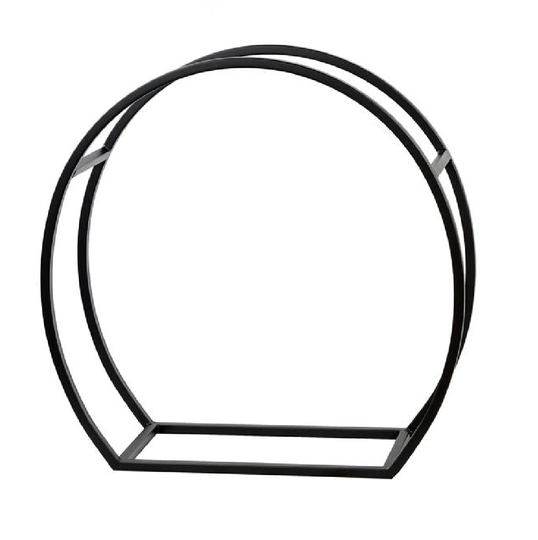 Round Log Rack ZOU In Black Steel 80X20x70 Cm