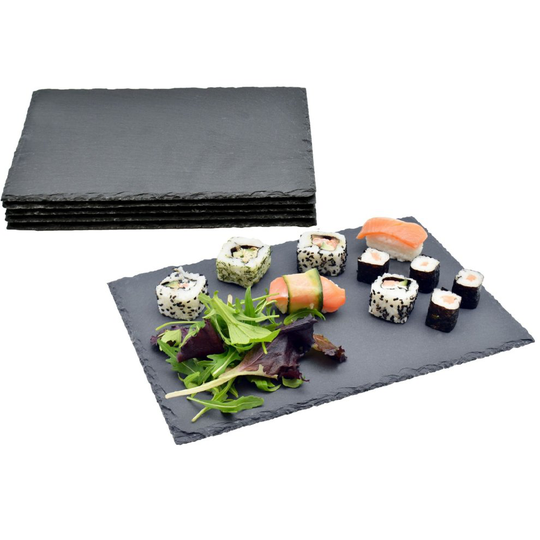 6pc Argon Tableware Natural Slate Serving Plates