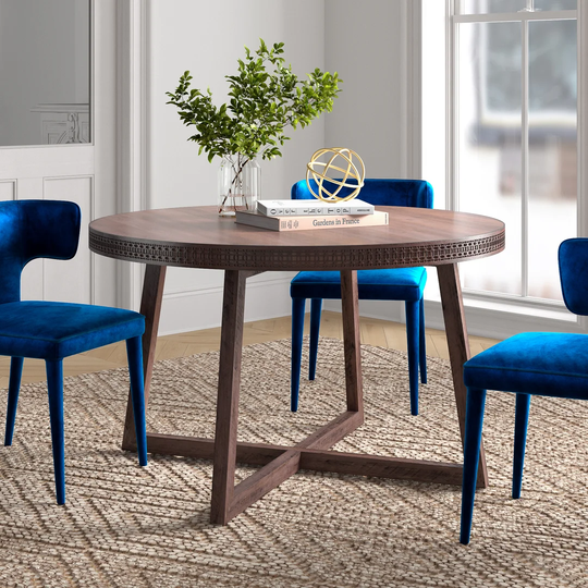 Cassilyn 120Cm Ash Solid Wood Trestle Dining Table