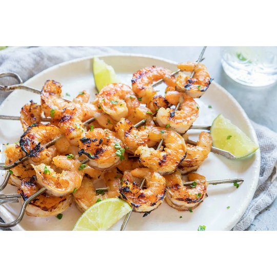Grilled Shrimp Skewers by Azurita - Wrapped Canvas Photograph