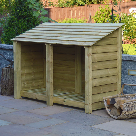 Nia 182.88Cm W x 121.92Cm D Solid Wood Log Store