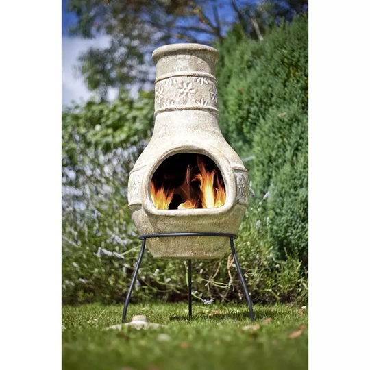 RedFire Fireplace Star Flower Clay Straw Colour