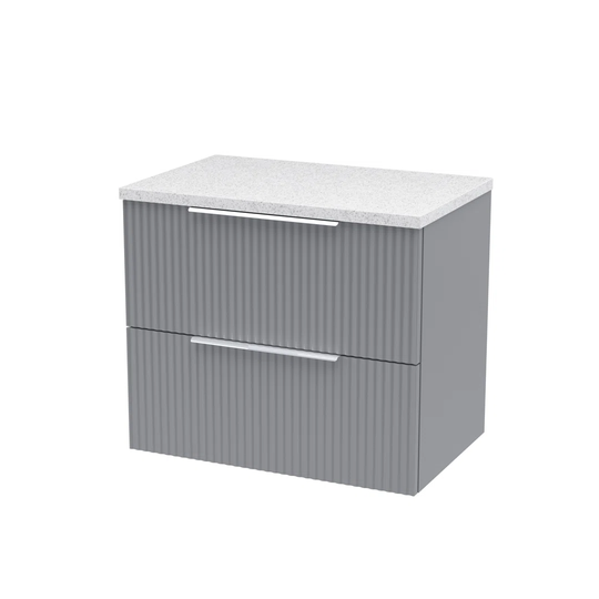 600Mm Wall Hung 2-Drawer Vanity & Laminate Worktop