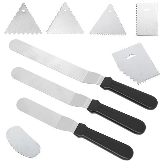 Perego 9 Piece Kitchen Scraper and Cake Spatula Set