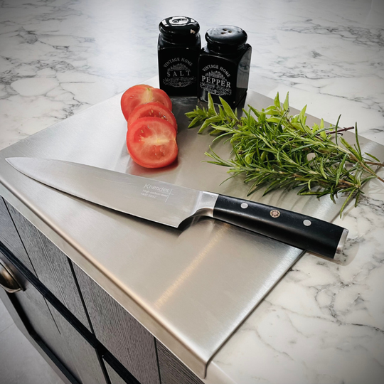(400mm Wide x 580mm Deep) Stainless Steel Folded Edge Worktop Saver Chopping Board