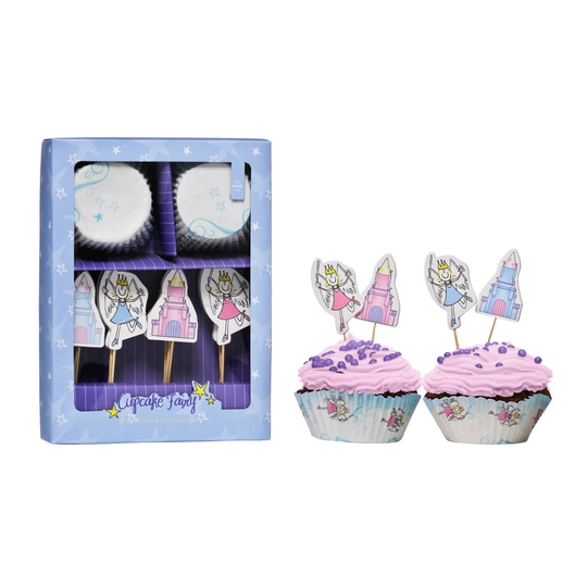 48 Piece Fairy Cupcake Cases And Toppers Set