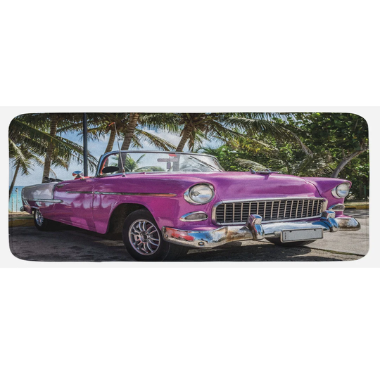 Xeden Cars Cabriolet Parked on Beach Kitchen Mat
