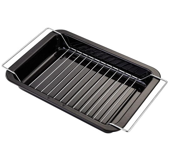 Judge Essentials Enamel, 39 x 25 x 5cm Grill Tray with Rack, Granite