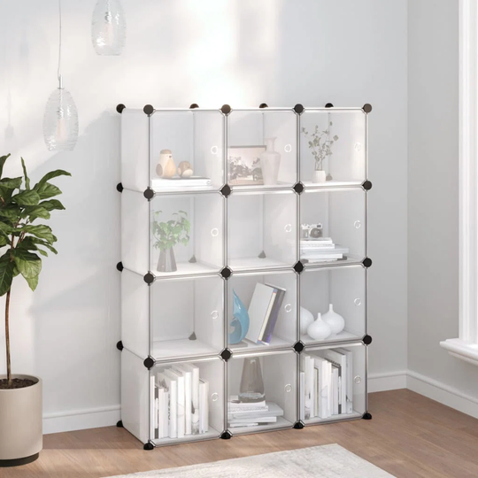 124" H x 94.5" W Plastic Cube Bookcase