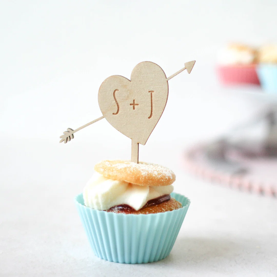 Heart Wooden Cupcake Topper