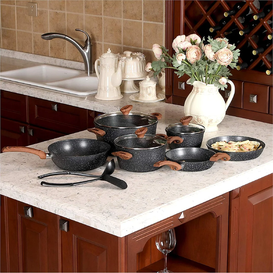 Blue Elephant 8 Pieces Aluminium Non Stick Cookware Set