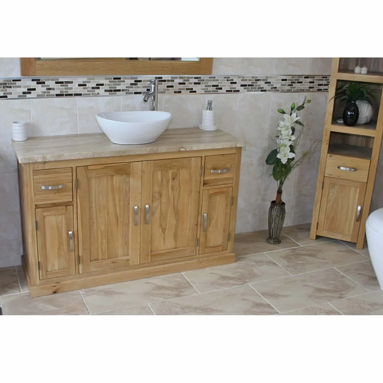 Deegan Solid Oak 1230mm Free-Standing Vanity Unit