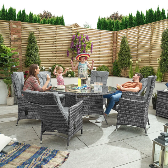 Airon 6 Seater Dining Set with Cushions