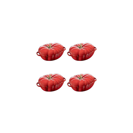 Set of 4 Staub Mini Casserole Pot Petite Tomato Cocotte Serving 0.5L