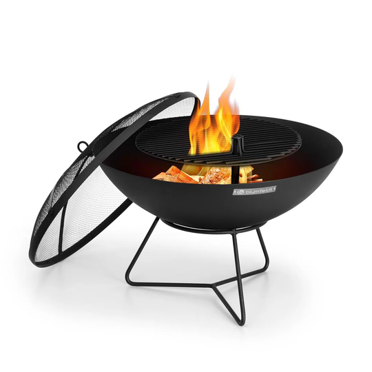 53cm H x 60cm W Steel Outdoor Fire Pit with Lid