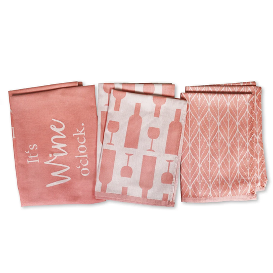 6 Piece Wine O'clock Dish Cloth Set