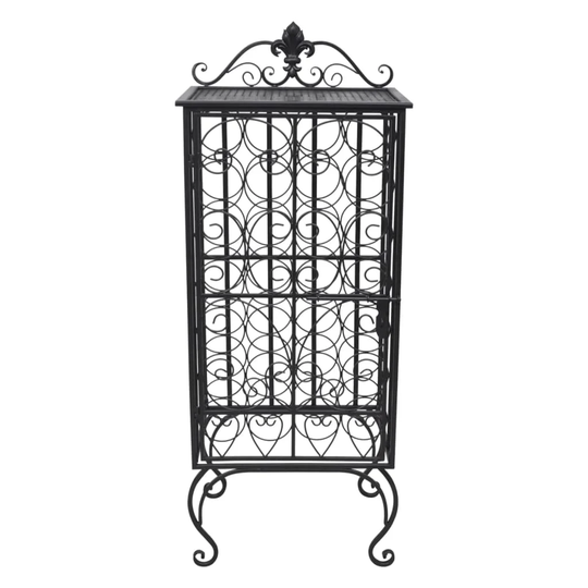 Doyline 28 Bottle Floor Wine Bottle Rack in Black