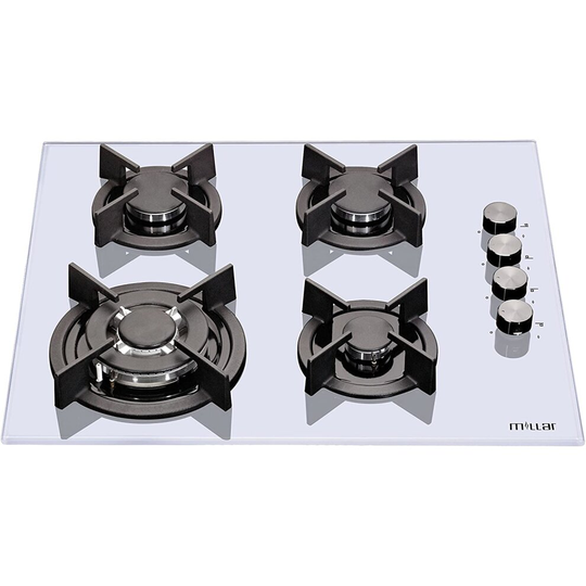 Millar GH6041XEW Gas on Glass Hob 60cm 4 Burner