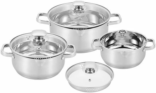 Leipzig 3 Piece Stainless Steel Cookware Set