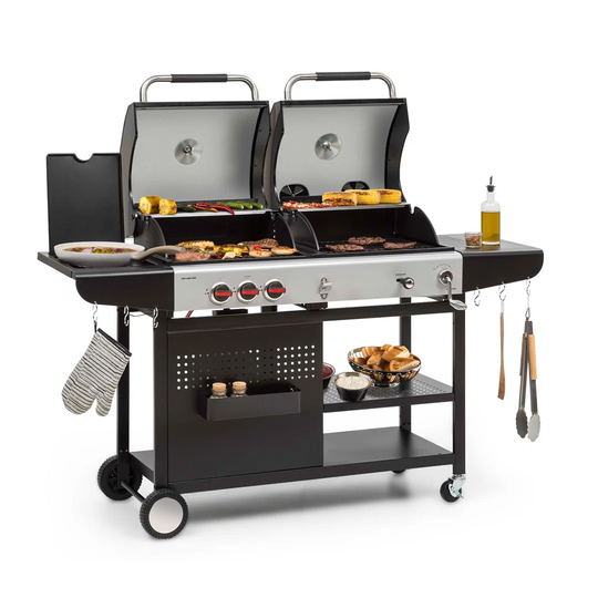 44cm 3 Burner Portable Propane Barbecue Grill