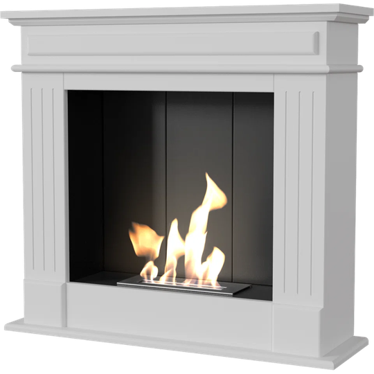 Free Standing Ethanol Fireplace November White, Self-Assembly