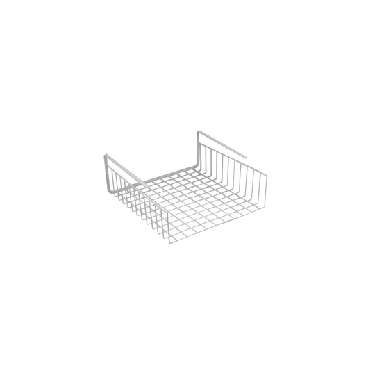 Southern Homewares Under Shelf Basket Wire Wrap Rack White Storage Organizer for Kitchen Pantry, 12 1/2" x 12 1/2" x 5"