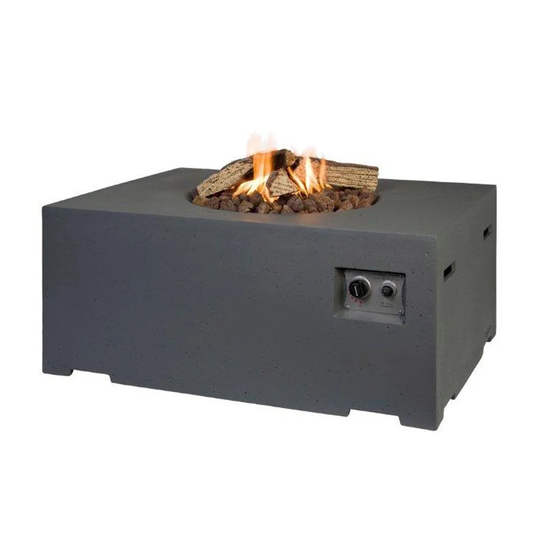 Aabas 46Cm H x 107Cm W Concrete Propane Outdoor Fire Pit Table