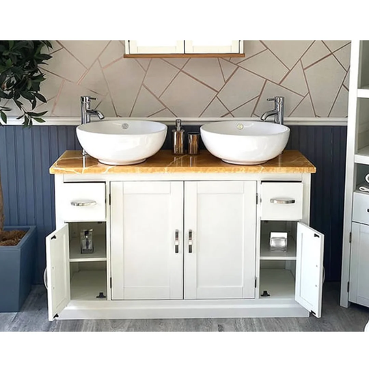 Arguelles Solid Beech 1230mm Free-standing Double Vanity Unit