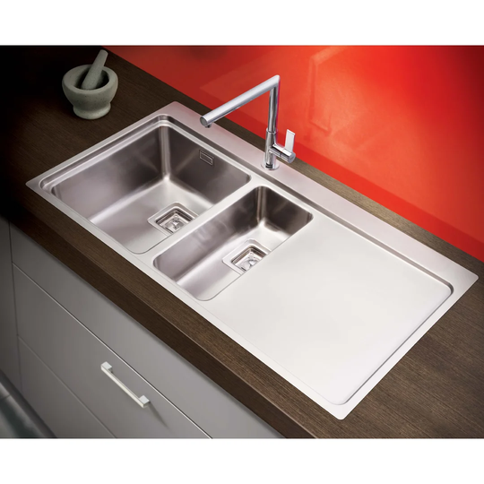 Minimalist 100cm x 52cm 1.5 Bowl and Drainer Left Hand Main Bowl Kitchen Sink