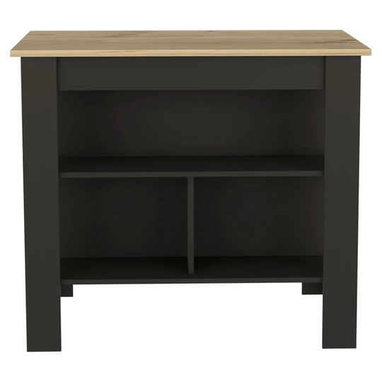 Cala Kitchen Island, Three Shelves And Four Legs, 90 Cm At X 103 Cm An X ??70 Cm P, White/Caramel