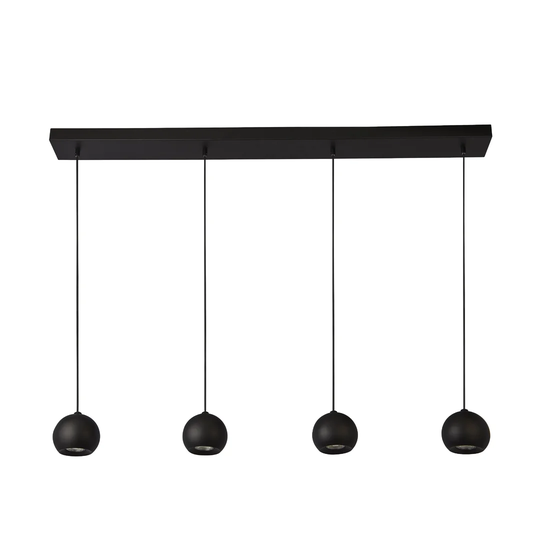 Baez 4 Light Matt Black Bar Pendant