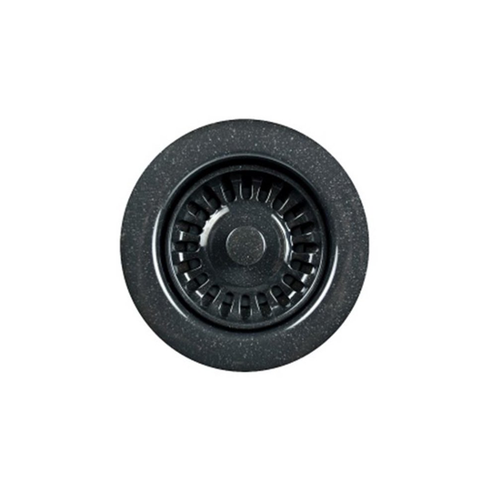 Houzer 190-9268 4.5 x 4.5 x 3.5 in. Speckled Granite Sink Strainer, Plastic - Black